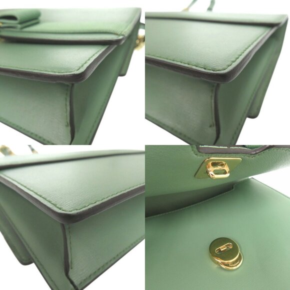 SALVATORE FERRAGAMO Green Leather Shoulder Bag - Picture 9 of 10